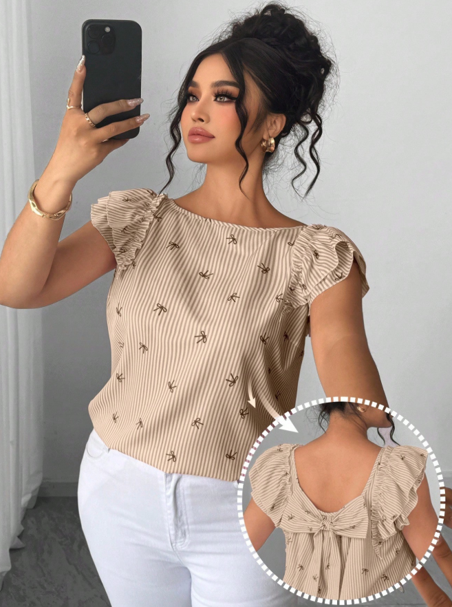 Blusa de mujer talla grande estilo francés lindo casual