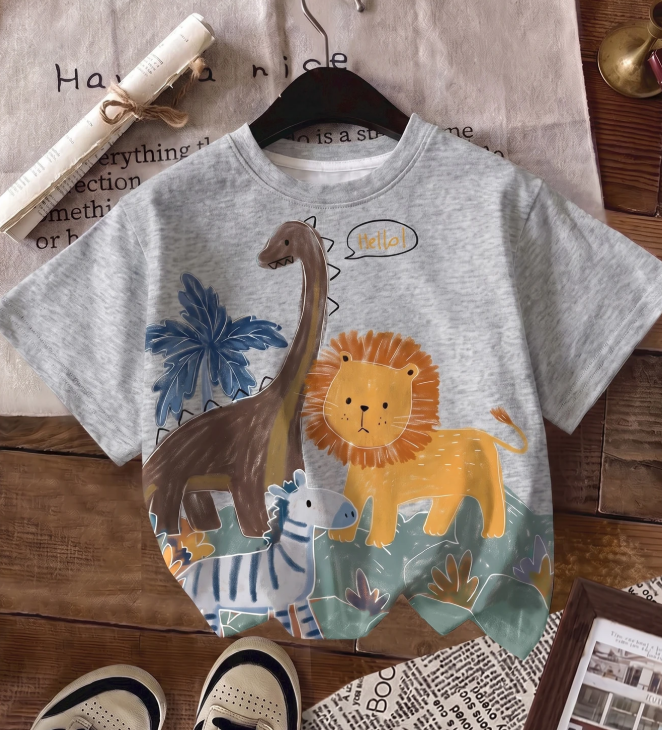 Camiseta de manga corta casual minimalista con cuello redondo