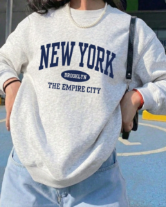 Sudadera de cuello redondo con estampado «NEW YORK»