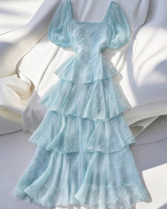 Vestido Maxi Estilo Francés Romántico Siciliano Elegante Casual