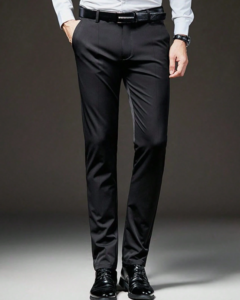 Pantalones formales negros de traje de unicolor