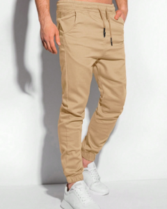 Pants jogger con cordón decorativo en la cintura y dobladillo acanalado