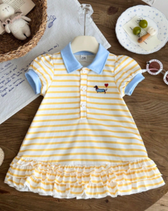 Vestido de niña bebé de 0-3 años de estilo veraniego y otoñal, casual y sencillo