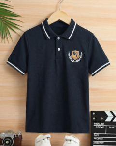 Polo de manga corta con cuello de unicolor