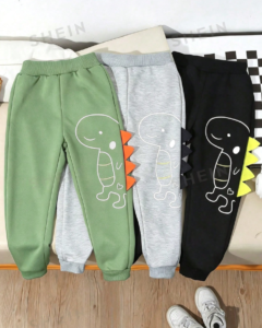 Pantalon largo tipo sudadera con diseño de dinosaurio lindo