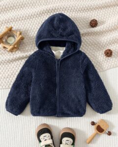 Chaqueta de invierno con capucha de forro polar de manga larga y cremallera de unicolor